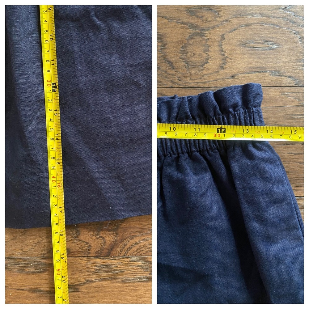 J. CREW Womens Navy Blue Linen Blend Elastic Waist Mini Skirt Size 4 - Picture 8 of 8